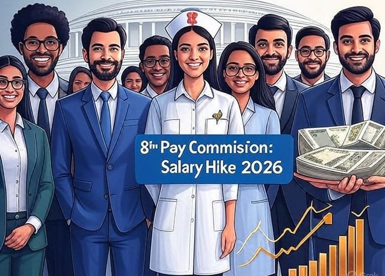 8वां वेतन आयोग: केंद्रीय कर्मचारियों के लिए वेतन वृद्धि और कार्यान्वयन तिथि, बड़ी खबर